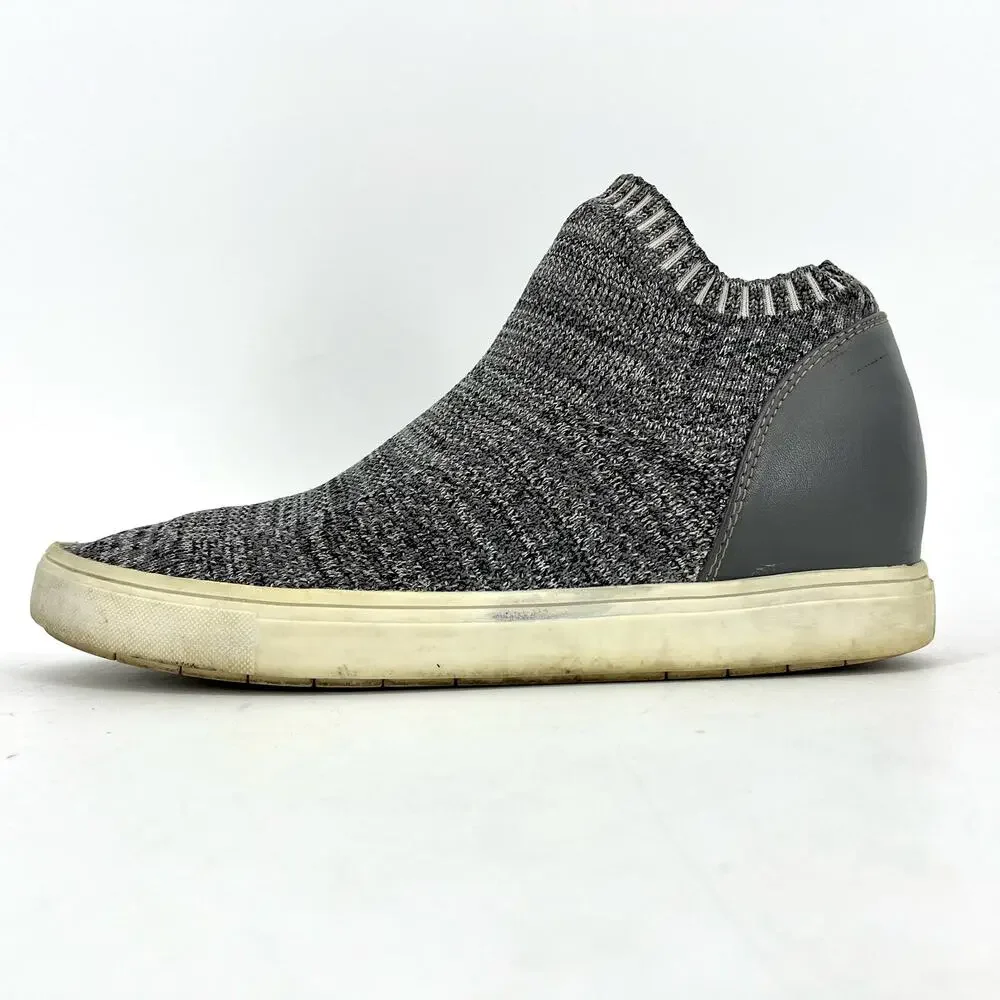 Women's Brash Elisha Knit Fashion wedge‎ Sneakers No Laces Slip-On Gray Size 10